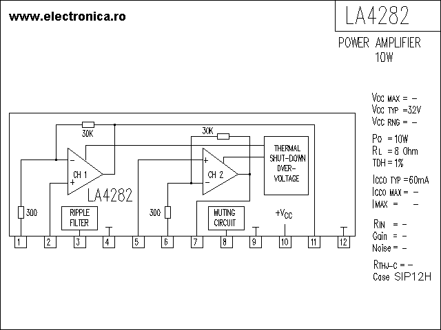 LA4282 power audio amplifier schematic