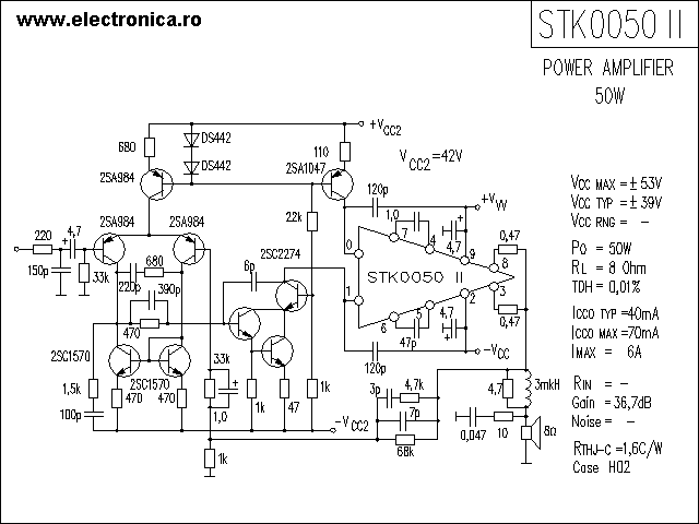 STK0050II power audio amplifier schematic