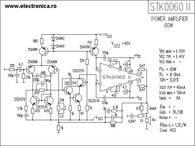 STK0060II power audio amplifier schematic