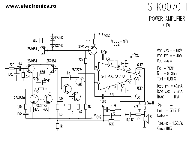 STK0070II power audio amplifier schematic