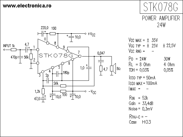 STK078G power audio amplifier schematic