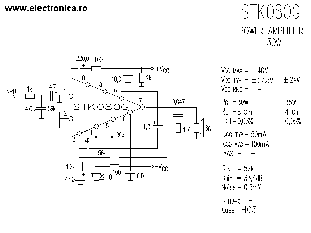 STK080G power audio amplifier schematic