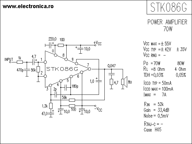 STK086G power audio amplifier schematic