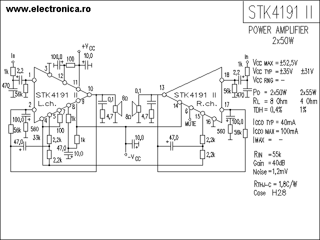 STK4191II power audio amplifier schematic