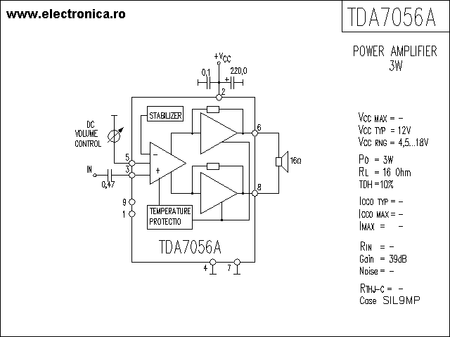 TDA7056A power audio amplifier schematic