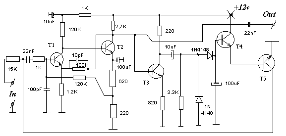 Compresor de dinamica - Schema electronica
